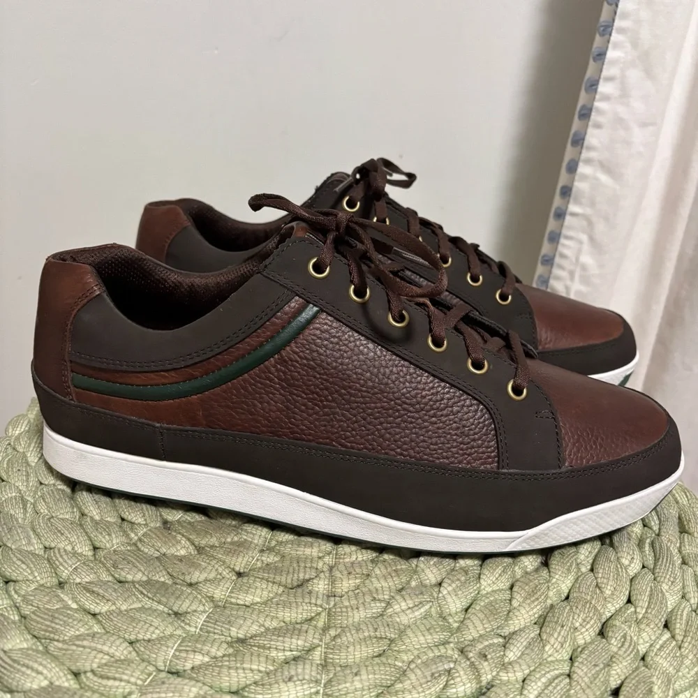 NEW FootJoy FJ Contour Casual Brown Leather Spikeless Golf Shoes Size 11.5 WIDE